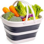 Sjzg - panier pliable avec poignée de 17 l - panier de pique - nique d'extérieur portable / cratère - ... Sjzg - panier pliable avec poignée de 17 l - panier de pique - nique d'extérieur portable / cratère - ...