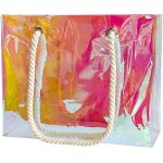 Sjzg - sac de courses holographique en pvc ¿ sac de transport rutilisable transparent avec effet arc ...