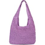 Sjzg - sac en paille de papier pour femme - anses longues et larges, plage, bandoulière, tressé Sjzg - sac en paille de papier pour femme - anses longues et larges, plage, bandoulière, tressé