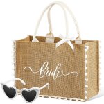 Sjzg - set 2 cadeaux de mariée sac fourre - tout en jute 35 x 25 x 13 cm evjf tote bag avec ruban bride ... Sjzg - set 2 cadeaux de mariée sac fourre - tout en jute 35 x 25 x 13 cm evjf tote bag avec ruban bride ...