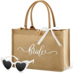 Sjzg - set 2 cadeaux de mariée sac fourre - tout en jute 35 x 25 x 13 cm evjf tote bag avec ruban bride ... Sjzg - set 2 cadeaux de mariée sac fourre - tout en jute 35 x 25 x 13 cm evjf tote bag avec ruban bride ...