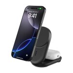 Socle de charge 2 - en - 1 pour iphone / airpods compatible magsafe qi2 25w pliable belkin noir