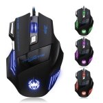 Souris 7 bouton usb optique filaire 5500 dpi gaming led pro souris pour gamer pro kiajghu59
