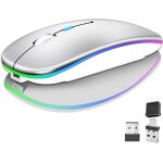Souris bluetooth sans fil pour ordinateur portable, rechargeable, souris optique 2, 4 ghz (bluetooth ...