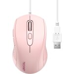 Souris avec cble, 3600 dpi optical business mouse ergonomique filaire avec 6 boutons, 4 niveaux dpi ...