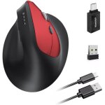 Souris ergonomique sans fil 3 modes [bluetooth 5. 2, 2, 4 ghz, filaire] souris verticale sans fil, 1200 ...