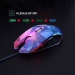 Souris filaire de jeu, 3200dpi, 6 boutons, 7 ronds de respiration led, lumineuse, cool, version diamant, ... Souris filaire de jeu, 3200dpi, 6 boutons, 7 ronds de respiration led, lumineuse, cool, version diamant, ...