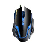 Souris gamer pc filaire usb 3200 dpi ordinateur lumi�re led 6 boutons noir rouge yonis