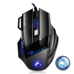 Souris de gaming 5500 dpi, silencieuse, r�tro - �clairage pour pc ou portable, p�riph�rique de jeu en ...