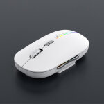 Souris gaming sans fil silencieuse 7 boutons rgb rechargeable bluetooth blanc yonis