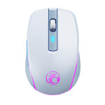 Souris gaming sans fil silencieuse rgb rose 6 boutons bluetooth type - c argent yonis