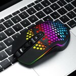 Souris de jeu � c�ble usb, 6400 dpi, 7 boutons, r�tro�clair�e rvb, pour pc et ordinateur portable, design ...