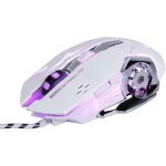 Souris de jeu filaire, souris de jeu optique avec 6 boutons, 4 rtro - clairage respirant, poignes ...