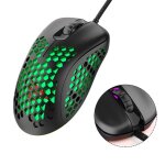 Souris de jeu filaire rgb en nid d'abeille, lumineuse, pour ordinateur pc et portable
