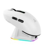 Souris de jeu sans fil triple mode 22000 dpi 1000 hz avec socle de charge rgb blanc yonis