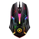 Souris optique de jeu  cble usb, 1200dpi, rvb led, 3 touches, ergonomique, mcanique, lueur nocturne ...