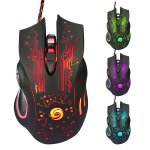 Souris optique de jeu professionnelle, r�tro �clairage color�, 3200dpi, 2 mod�les, filaire, pour gamer ...