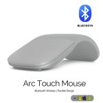 Souris optique sans fil bluetooth pliable ultra mince, priphrique tactile, silencieuse, pour microsoft ...