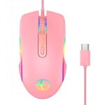 Souris ordinateur filaire de type c, 3200dpi, avec c�ble usb tress�, r�tro�clair�e rvb, 7 boutons, pour ...