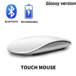 Souris d'ordinateur magique sans fil, bluetooth, rechargeable, tactile, mince, ergonomique, double mode, ...