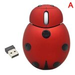 Souris sans fil 2. 4 ghz, coccinelle mignonne, ergonomique, silencieuse, pour ordinateur portable et ...
