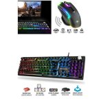 Souris sans fil 2. 4ghz 4800dpi 8 boutons rgb rechargeable + clavier pro gaming semi m�canique rgb prok7 ...