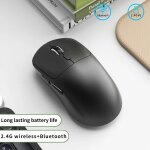Souris sans fil bluetooth 2. 4g trois modes rechargeable ergonomique silencieux clic souris de jeu de ...