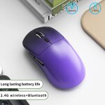 Souris sans fil bluetooth 2. 4g trois modes rechargeable ergonomique silencieux clic souris de jeu de ...