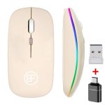 Souris sans fil bluetooth 2. 4ghz, rechargeable, silencieuse, usb, pour jeu, 1600dpi, pour pc, mac, tablette, ...