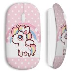 Souris sans fil cute unicorn licorne pink