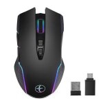 Souris sans fil, souris jiggler, souris led rechargeable 2, 4 ghz, mini souris ergonomique, optique usb ...