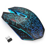 Souris sans fil, souris lumineuse rechargeable pour ordinateur portable, petite souris sans fil de couleur ...