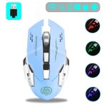 Souris sans fil pour ordinateur de jeu, silencieuse, rechargeable, bluetooth, usb, mcanique, rtro - ...
