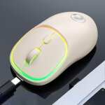 Souris sans fil rechargeable 1600 dpi silencieuse pour pc et laptop milk tea yonis