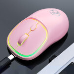Souris sans fil rechargeable 1600 dpi silencieuse pour pc et laptop rose yonis
