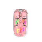 Souris sans fil rechargeable 2, 4 ghz 1600 dpi silencieuse rgb usb - c rose yonis