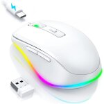 Souris sans fil, rechargeable et lumineuse � led pour ordinateur portable, souris silencieuse usb 2, ...
