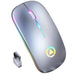 Souris sans fil rgb, rechargeable, usb, pour pc et ordinateur portable, priphrique optique silencieux ...