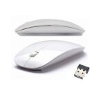 Souris sans fil ultra fine design wireless mouse style apple mac pc portable blanche