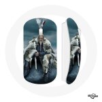 Souris sans fil vikings s�rie saison 6 ragnar lothbrok logo v ep�e gris fond brouillard