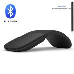 Souris tactile silencieuse sans fil bluetooth 4. 0, priphrique avec sac, souris de jeu pliable ultra ...