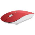 Souris ultra plate pour mac apple sans fil usb universelle capteur optique 3 boutons couleurs - rouge ...