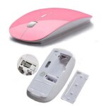 Souris ultra plate pour pc microsoft sans fil usb universelle capteur optique 3 boutons couleurs - rose ...