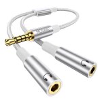 Splitter audio jack double 3. 5mm m�le vers 2 femelle 4 p�les, adaptateur casque ecouteur c�ble st�r�o ...