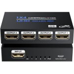 Splitter hdmi 1 entr�e 4 sortie r�partiteur hdmi 4k 30hz 1080p switch hdmi 1x4 hub bo�tier de distribution ...