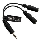 Splitter y c�ble mini - jack m�le / mini - jack x 2 femelles st?o jack 3, 5 mm 0. 15m noir