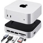 Stand pour mac mini m4 dock & support hub en aluminium avec m. 2 nvme botier ssd usb - c, 6 ports usb3. ...
