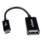 Startech. com 5in micro usb to usb otg host adapter - micro usb male to usb a female on - the - go host ...