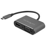 Startech. com adaptateur multiport av num�rique usb - c - vga et hdmi 4k 30 hz - gris sid�ral - c�ble ...