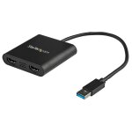 Startech. com adaptateur usb 3. 0 vers double hdmi, 1x 4k 30hz et 1x 1080p, carte vid�o et graphique ...